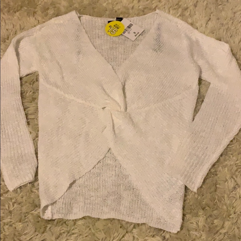 Twist front sweater